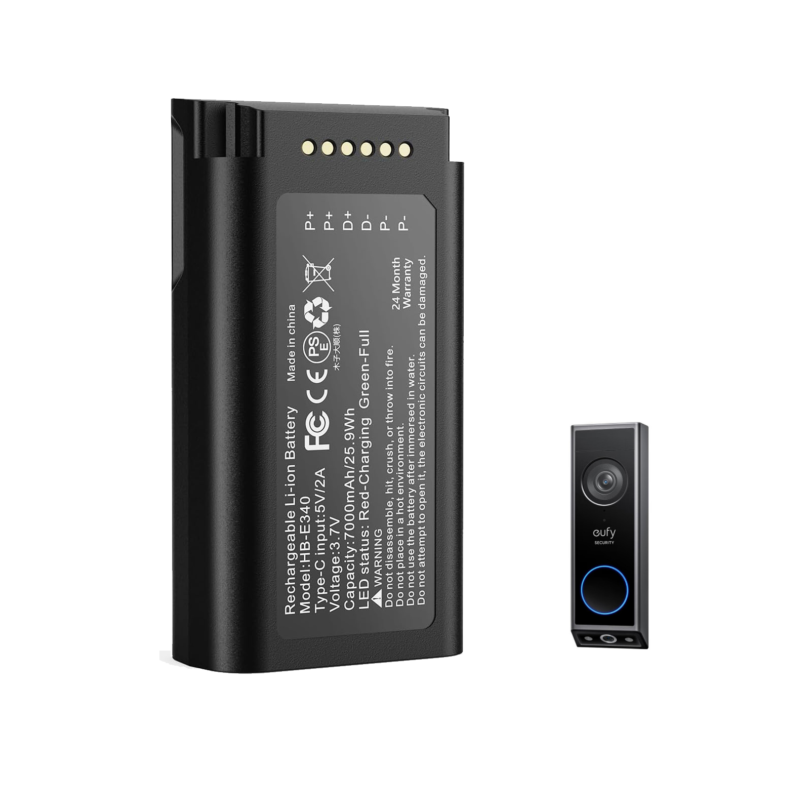 Eufy Camera S340 - Batterie au Lithium Rechargeable 7000mAh pour